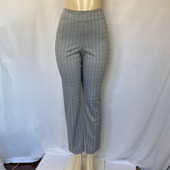 SALE - OPHELIA ROE Trousers Plus Size 2X Plaid Gray/Black Stretchy Skinny NWT - Picture 5 of 8